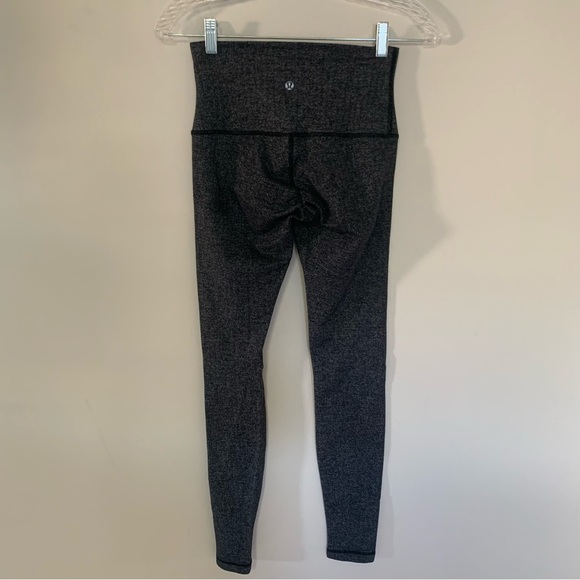 Lululemon Grey Herringbone Wunder Under Leggings 4 - Picture 2 of 8